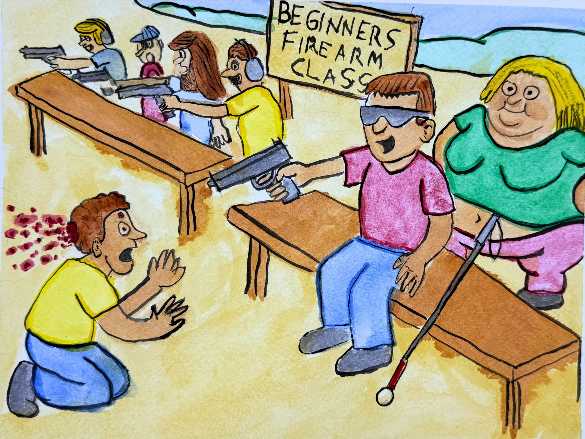 Blind Kid Shoots Firearms Instructor in the Face While Fat Mom Watches by Moose Pisswater